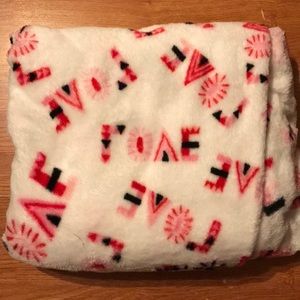 White blanket with love written all over